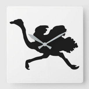 Reloj Cuadrado Ostrich Silhouette