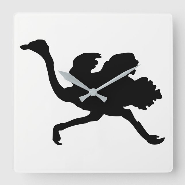 Reloj Cuadrado Ostrich Silhouette (Anverso)