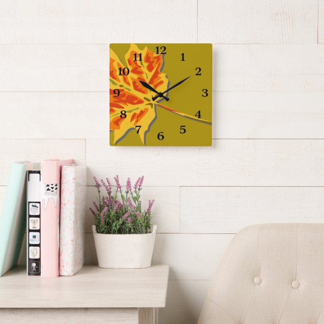 Reloj Cuadrado Otoño  (Sala de lectura)