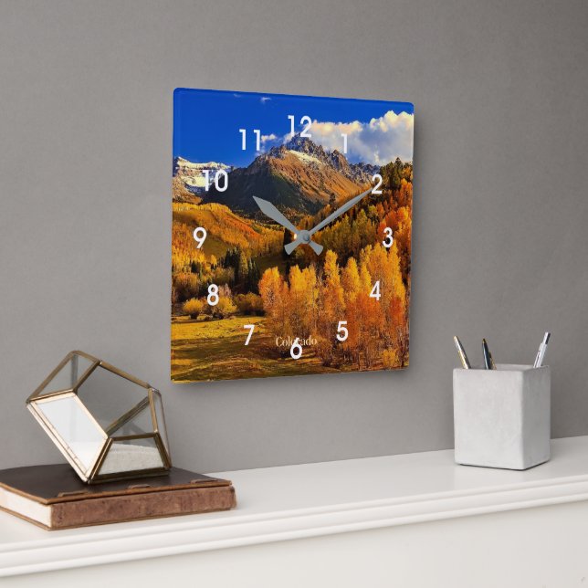Reloj Cuadrado Otoño en Colorado (Oficina)