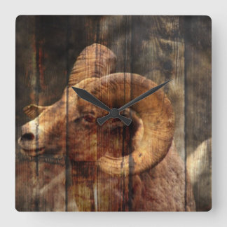 Reloj Cuadrado outdoorsmen Primitive woodgrain ram