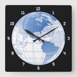 Reloj Cuadrado Outer Space Earth Globe