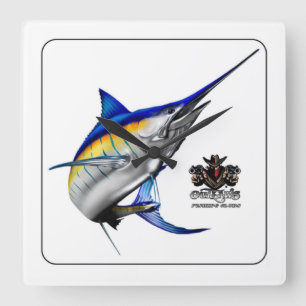 Reloj Cuadrado Outlaws Blue Marlin Wall Clock