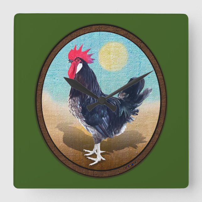 Reloj Cuadrado Oval de Menorca Rooster (Anverso)