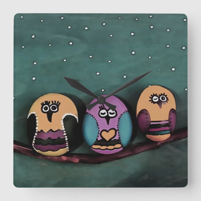 Reloj Cuadrado Oval Shaped Ows contra el Arte Primitivo NightSky (Anverso)