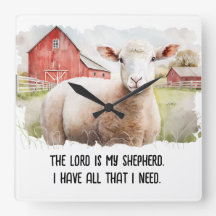 Oveja acuarela con cita religiosa