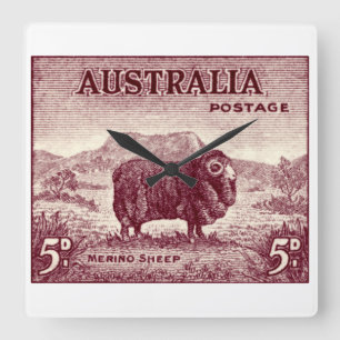 Reloj Cuadrado Oveja Merino Australiana 1934
