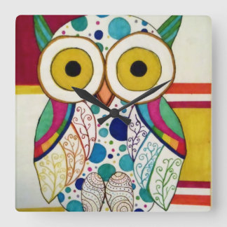 Reloj Cuadrado Owl clock