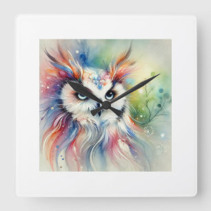 Reloj Cuadrado Owl in serene natural light 101024AREF122 - Waterc