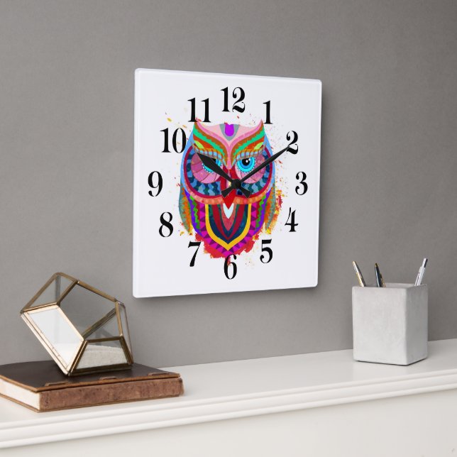 Reloj Cuadrado Owl Wall Clock (Oficina)