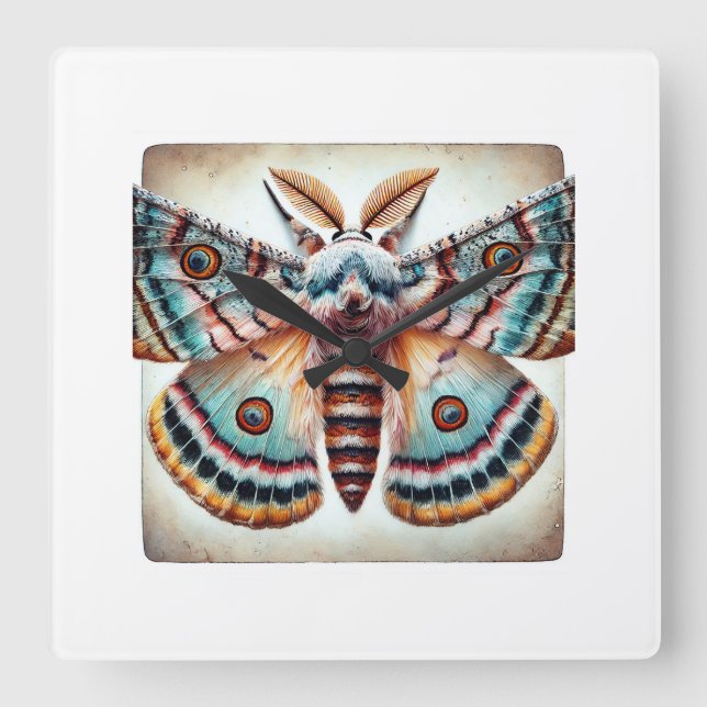 Reloj Cuadrado Owlet Moth 010824IREF215 - Watercolor (Anverso)