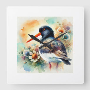 Reloj Cuadrado Oystercatcher 260924AREF133 - Watercolor
