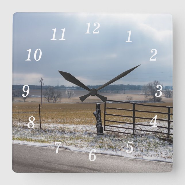 Reloj Cuadrado Ozark Country Hills Wall Clock (Anverso)