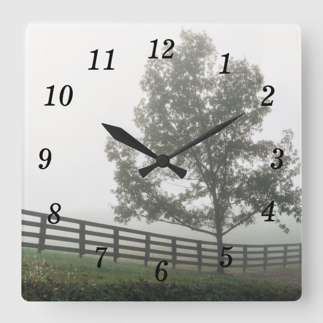 Reloj Cuadrado Ozarks Country Fog Square Wall Clock (Anverso)