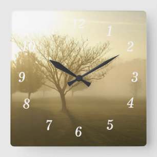 Reloj Cuadrado Ozarks Misty Golden Morning Sunrise Wall Clock