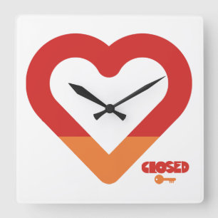RELOJ CUADRADO PADLOCK OPEN CLOSED HEART BY MASANSER PIXELAT