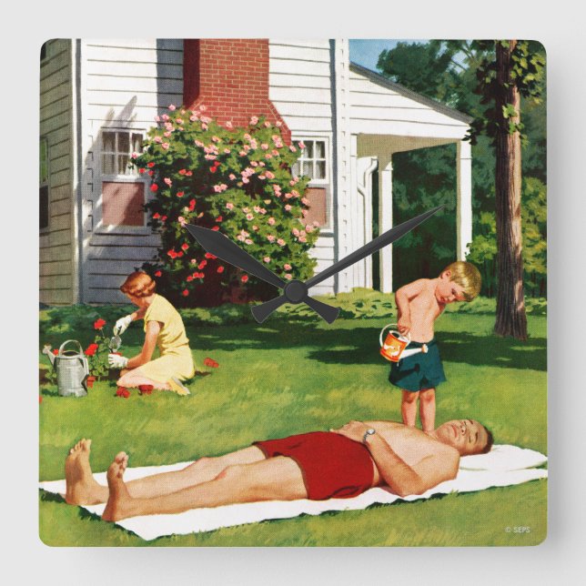 Reloj Cuadrado Padre de riego (Anverso)