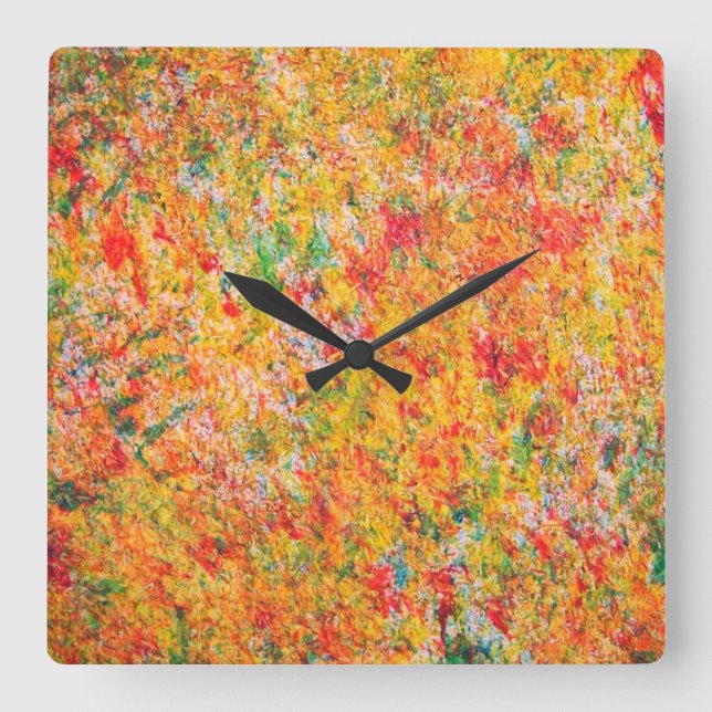 Reloj Cuadrado Paint abstracto (Anverso)