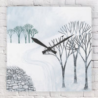 Paintaje paisajístico de nieve de invierno