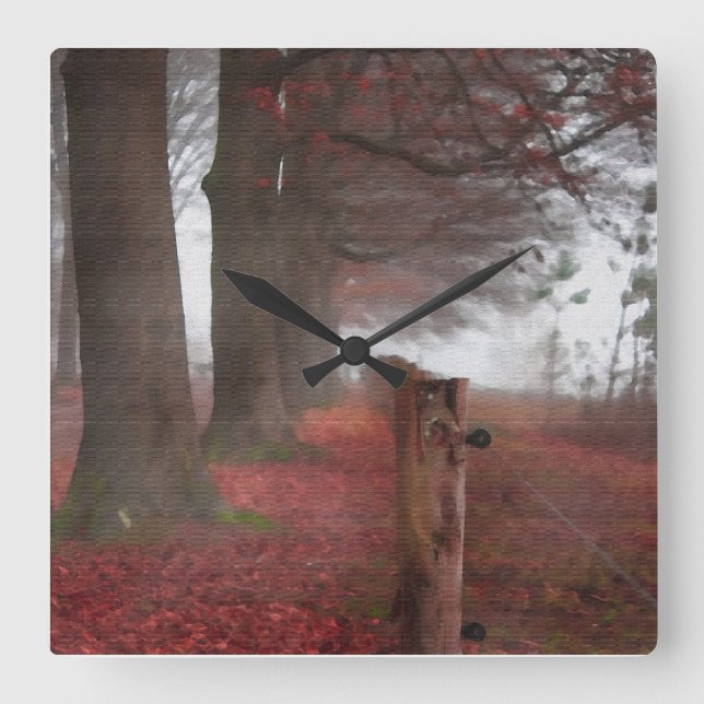 Reloj Cuadrado Painterly Beauty Autumn Muur Klokken (Anverso)