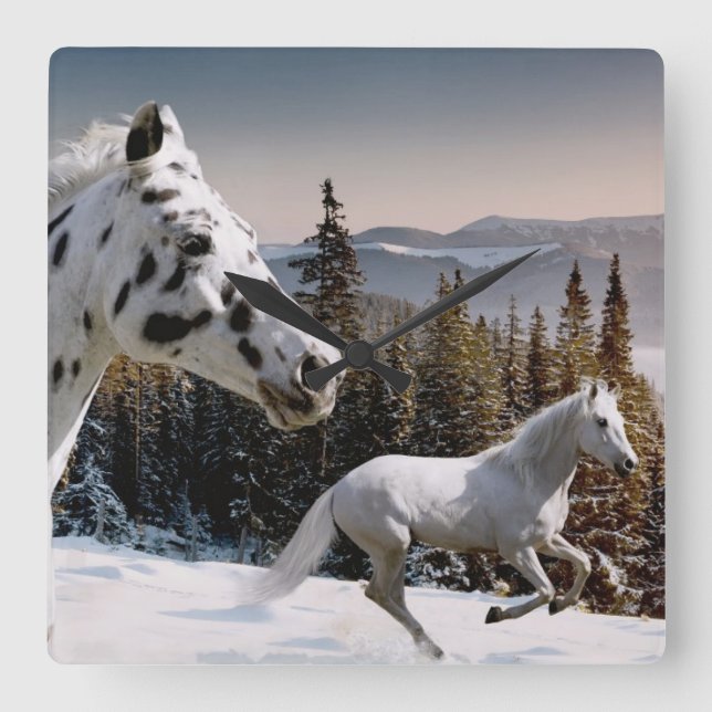 Reloj Cuadrado País de las maravillas del invierno (Anverso)