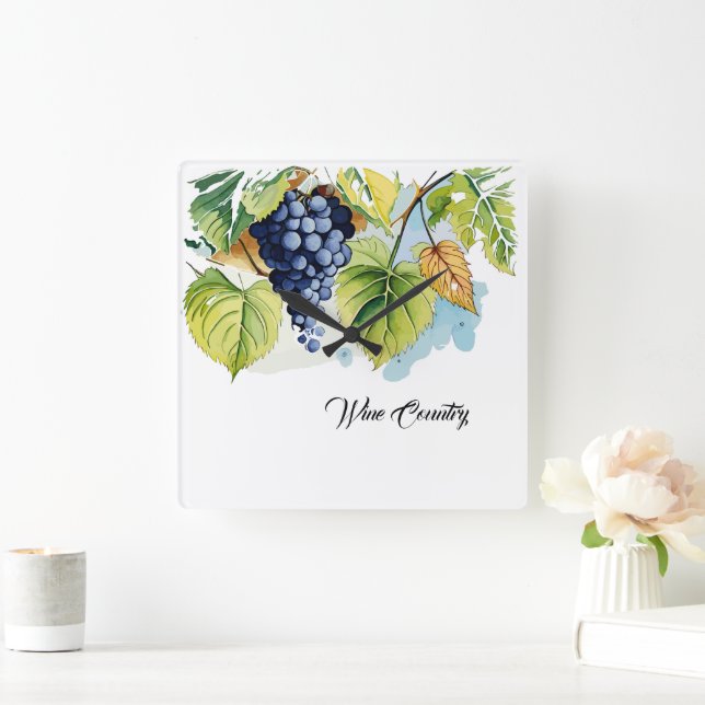 Reloj Cuadrado País del vino (Hogar)