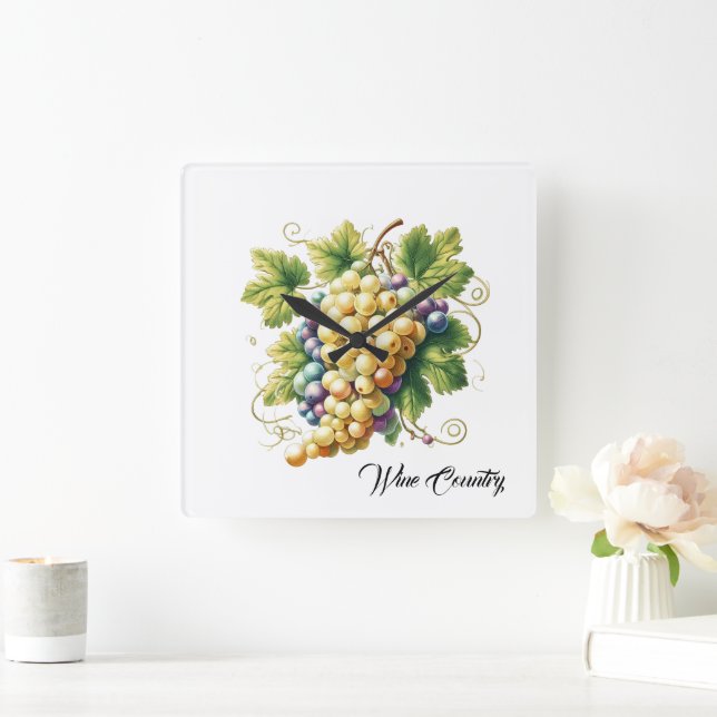 Reloj Cuadrado País del vino (Hogar)