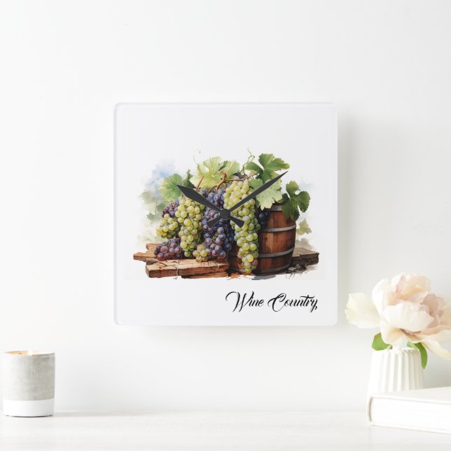 Reloj Cuadrado País del vino (Hogar)