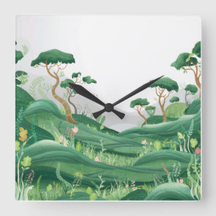 Reloj Cuadrado Paisaje