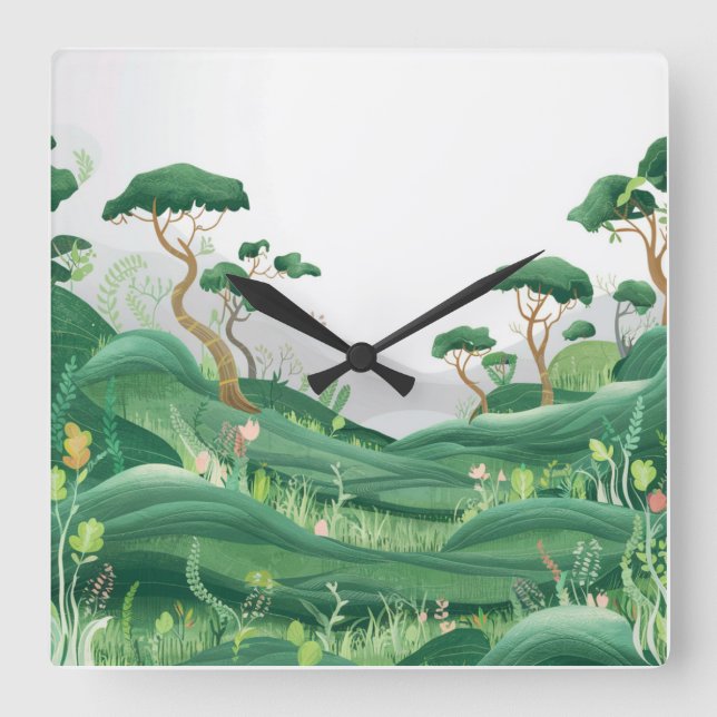 Reloj Cuadrado Paisaje (Anverso)
