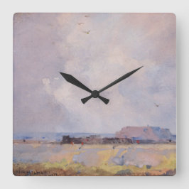 Reloj Cuadrado Paisaje acuático Bella Artes País meseta