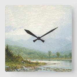 Reloj Cuadrado Paisaje acuático de Mountain Creek Bella Artes