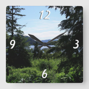 Reloj Cuadrado Paisaje de Alaska Fotografía Hermosa de Alaska