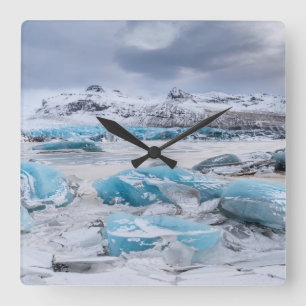 Reloj Cuadrado Paisaje de hielo glaciar, Islandia