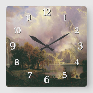 Reloj Cuadrado Paisaje de montaña rocosa majestuoso paisaje
