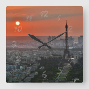 Reloj Cuadrado Paisaje de París