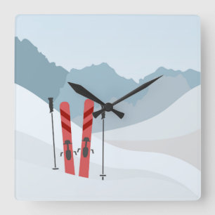 Reloj Cuadrado Paisaje invernal