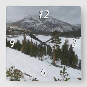 Reloj Cuadrado Paisaje invernal Snowy Ellery Lake California