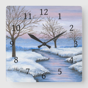 Reloj Cuadrado Paisaje nieve de 231 inviernos