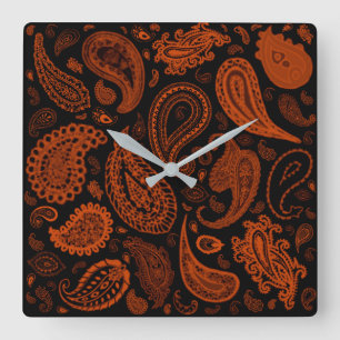 Reloj Cuadrado Paisley en moho de Julia Everhart
