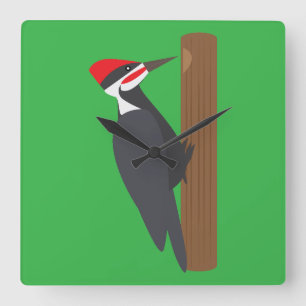 Reloj Cuadrado Pájaro carpintero
