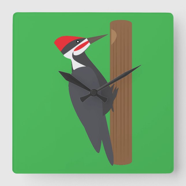 Reloj Cuadrado Pájaro carpintero (Anverso)