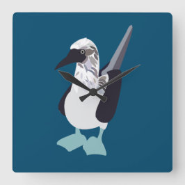 Reloj Cuadrado Pájaro marino azul