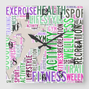 Reloj Cuadrado Palabras de aptitud