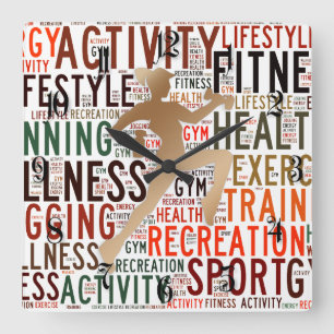 Reloj Cuadrado Palabras de aptitud