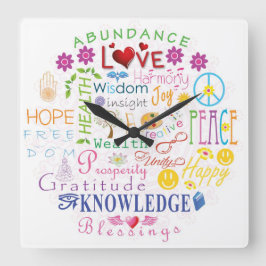 Reloj Cuadrado Palabras inspiradoras