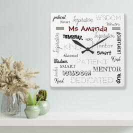 Reloj Cuadrado Palabras inspiradoras: Apreciación de los docentes