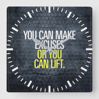 Reloj Cuadrado Palabras motivacionales: entrenamiento