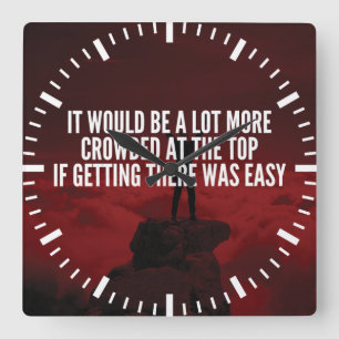 Reloj Cuadrado Palabras Motivacionales - Llegar a la cima