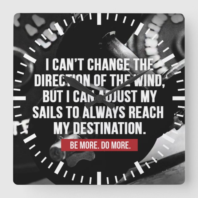 Reloj Cuadrado Palabras motivacionales para la construcción de cu (Anverso)